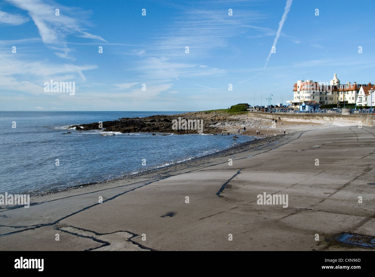seafront or town or tarmac beach porthcawl wales uk Stock Photo
