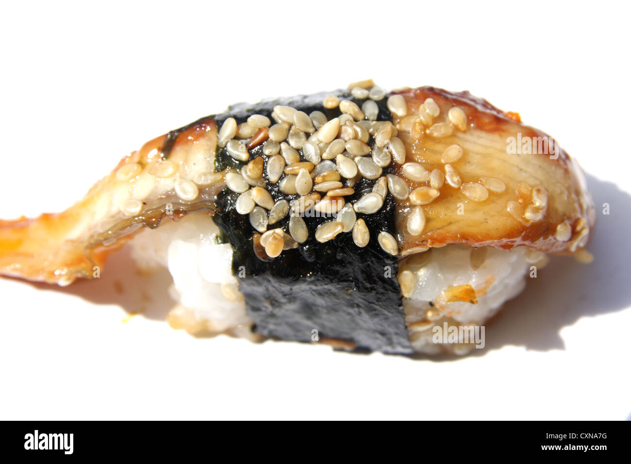 Anago sushi , Sea eel sushi on white background Stock Photo - Alamy, image size:1300x956