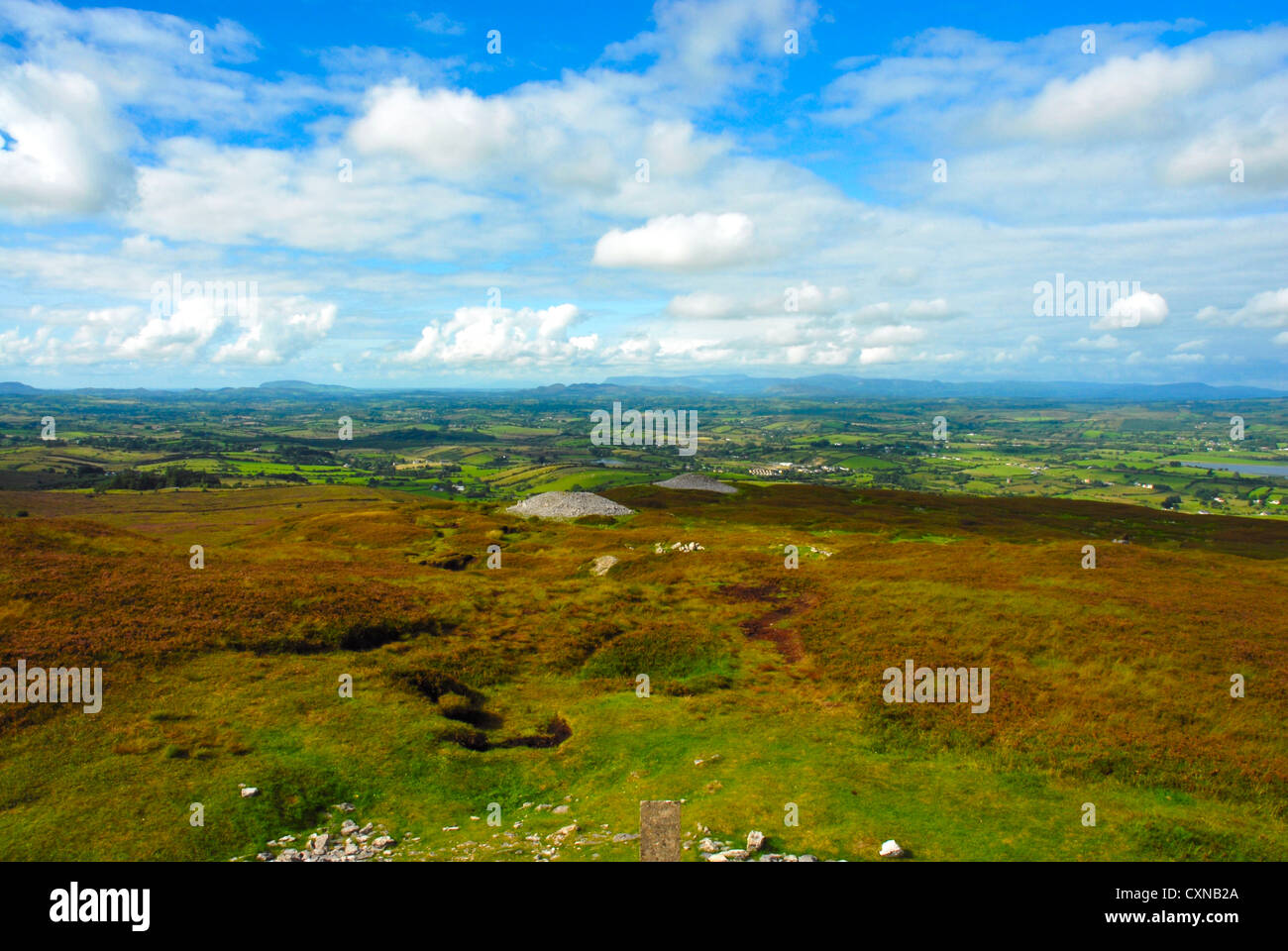 Carrowkeel, Ireland. Looking across the amazing countryside which is peppered with rocky chamber tombs Stock Photo