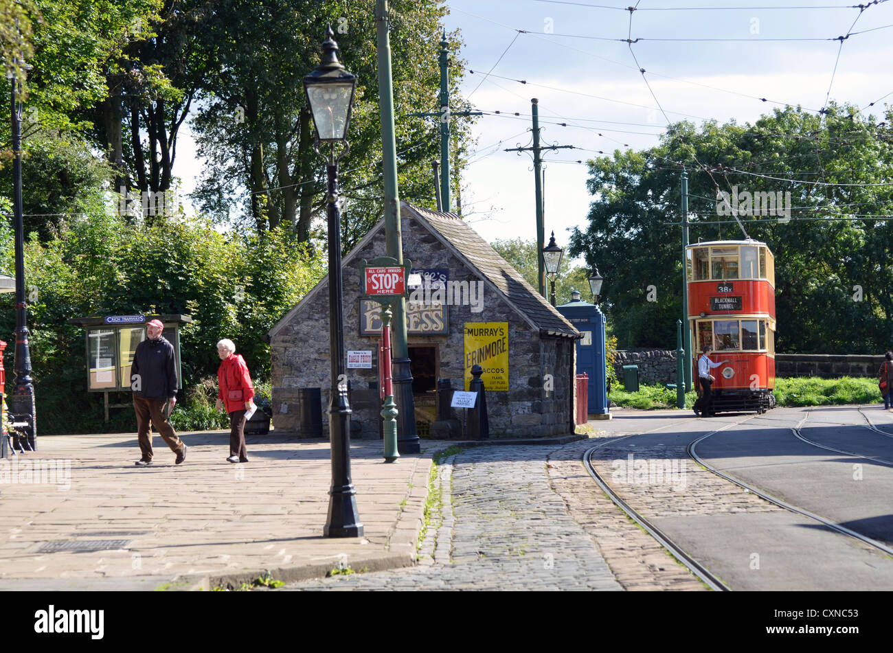 tram museum, crich, derbyshire, england Stock Photo