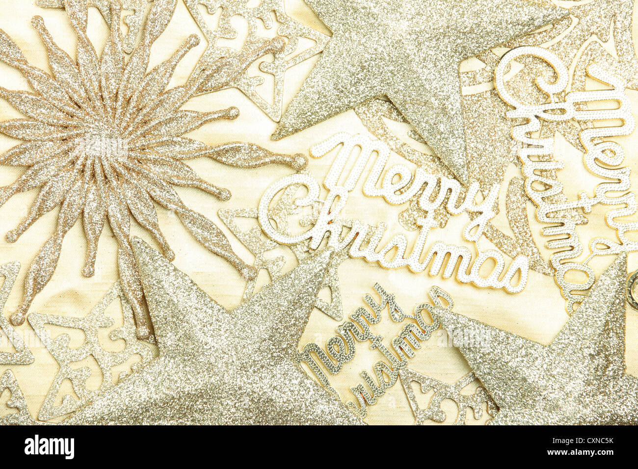 Closeup of Christmas ornaments Stock Photo