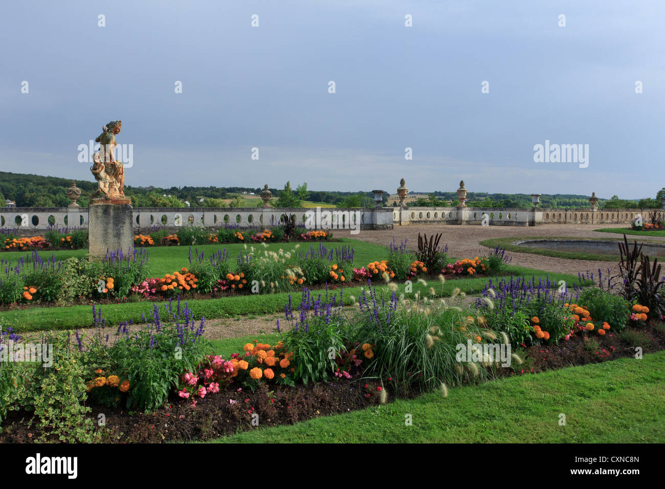 France, Indre, Valençay, the castle, terrace garden Stock Photo