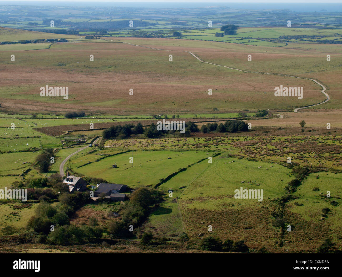 Isolated farm on Bodmin Moor, Cornwall, UK Stock Photo Alamy