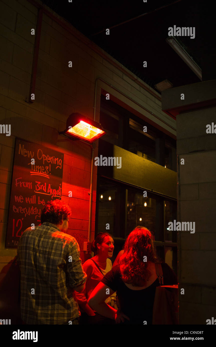 Edinburgh after dark Brewdog pub on the Cowgate. Outside the pub in