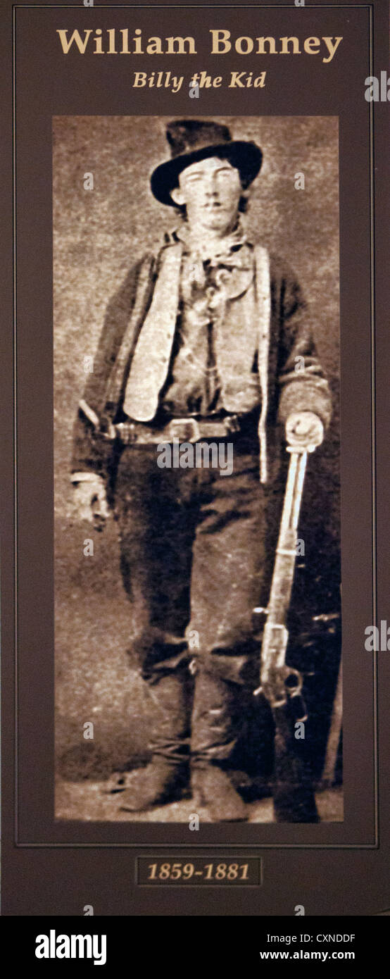 Billy the Kid picture from the Hubbard Museum in New Mexico Stock Photo