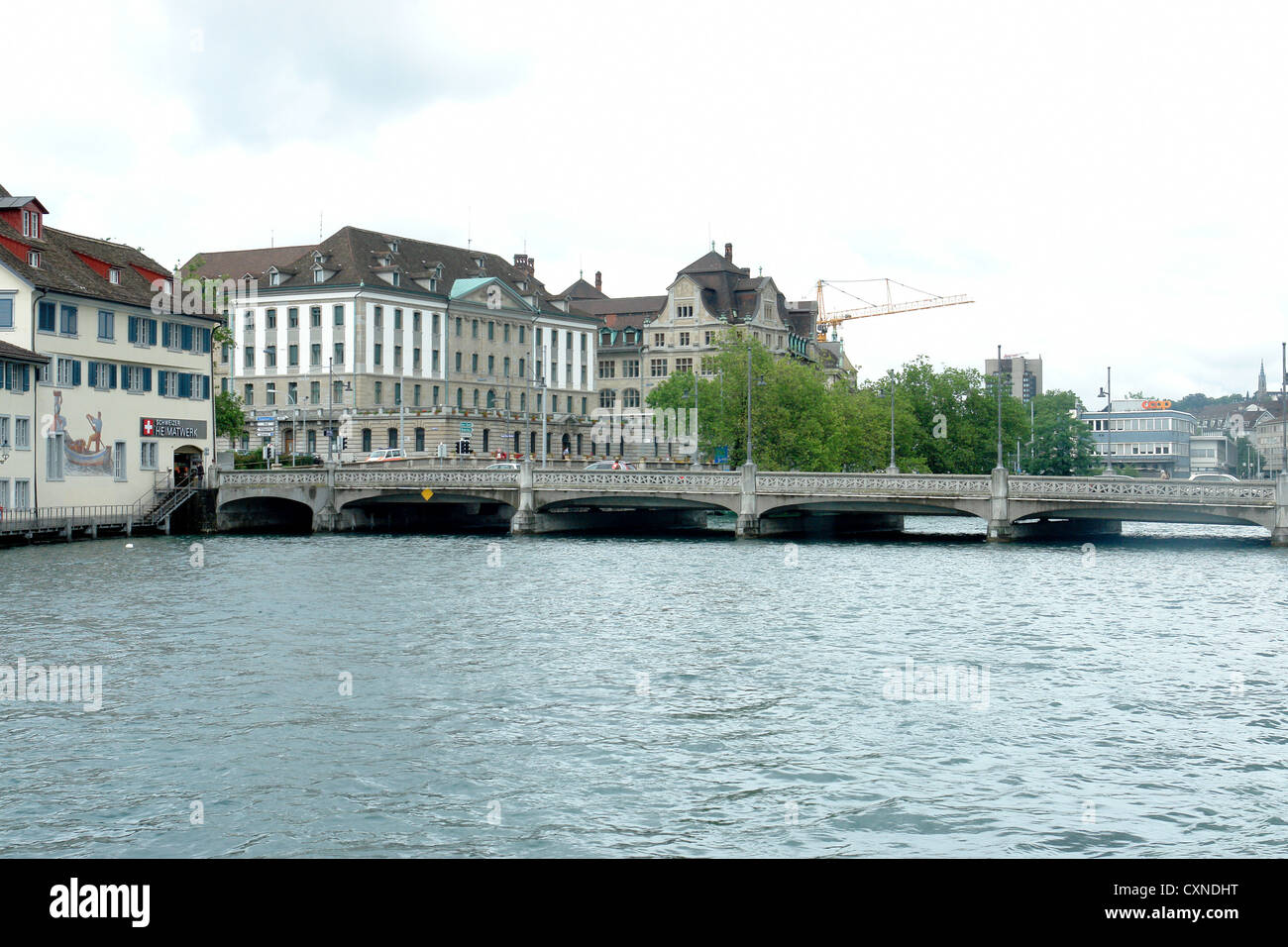 Zurich bridge buildings water waves hires stock photography and images