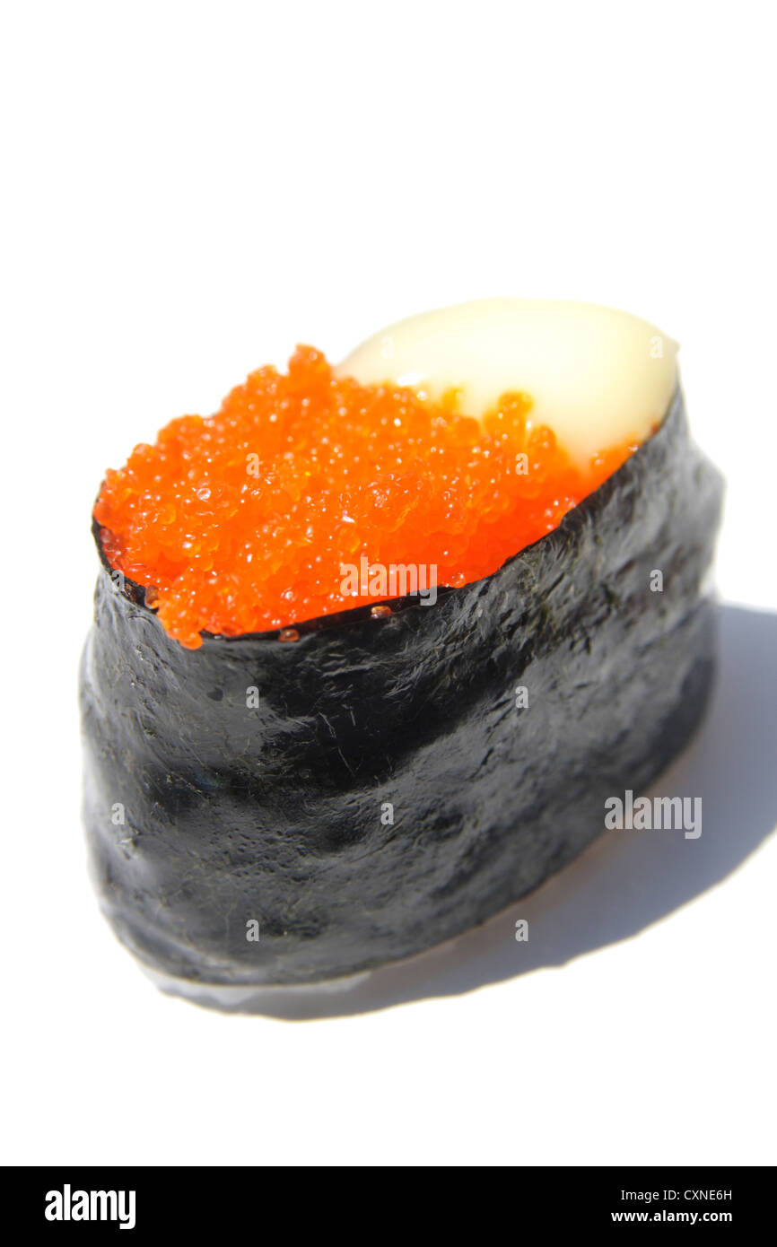 Tobiko Sushi , flying fish eggs sushi with chess Stock Photo Alamy