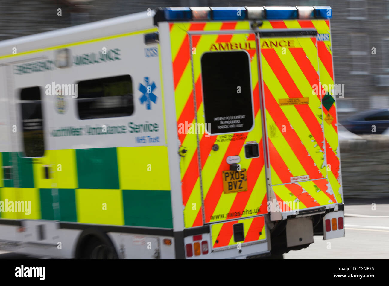 Emergency ambulance at speed Stock Photo