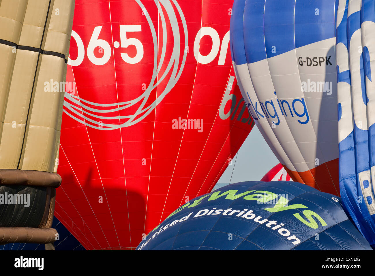 Group of hot air balloons at Bristol Balloon Fiesta Stock Photo