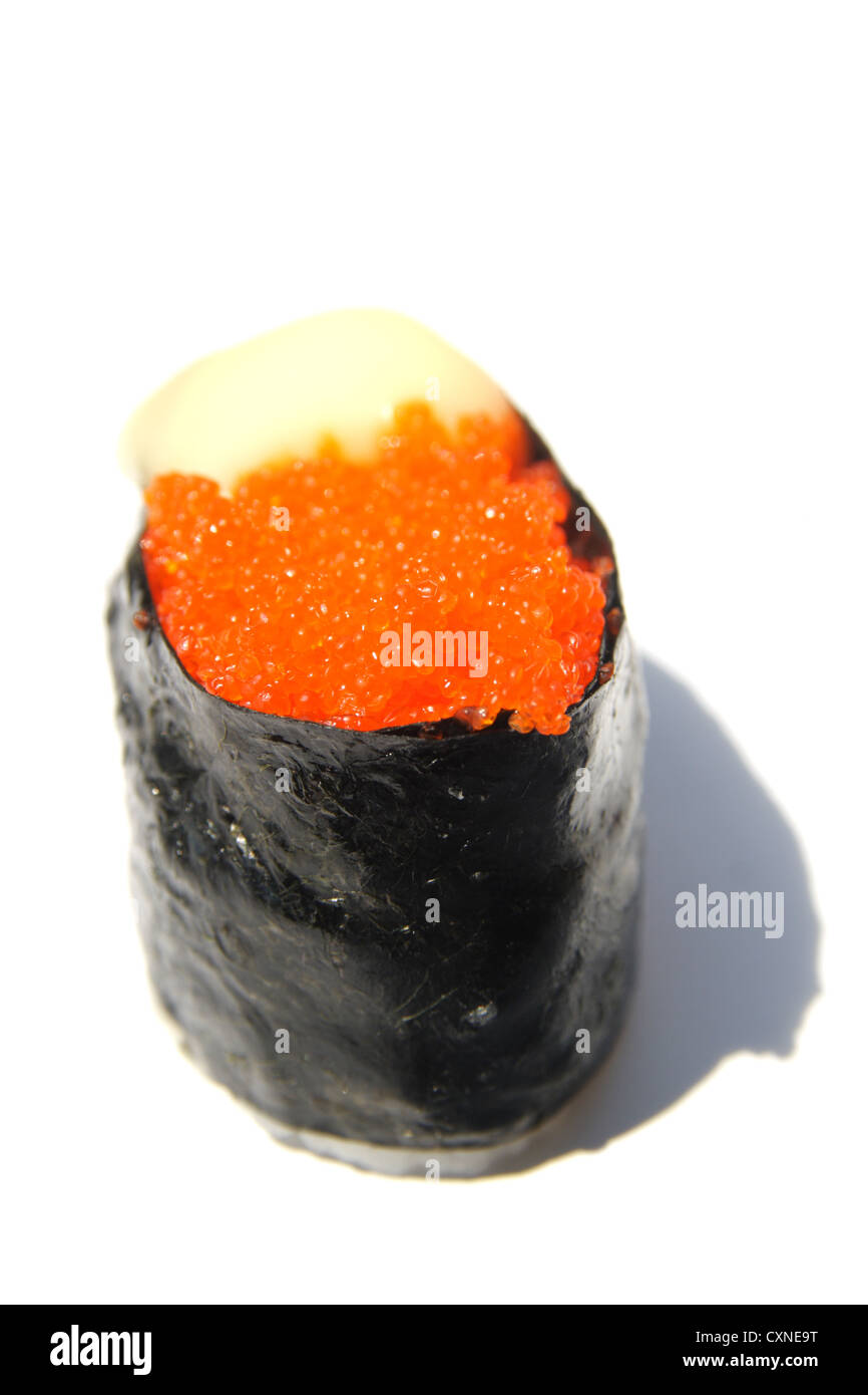 Tobiko Sushi , flying fish eggs sushi with chess Stock Photo - Alamy