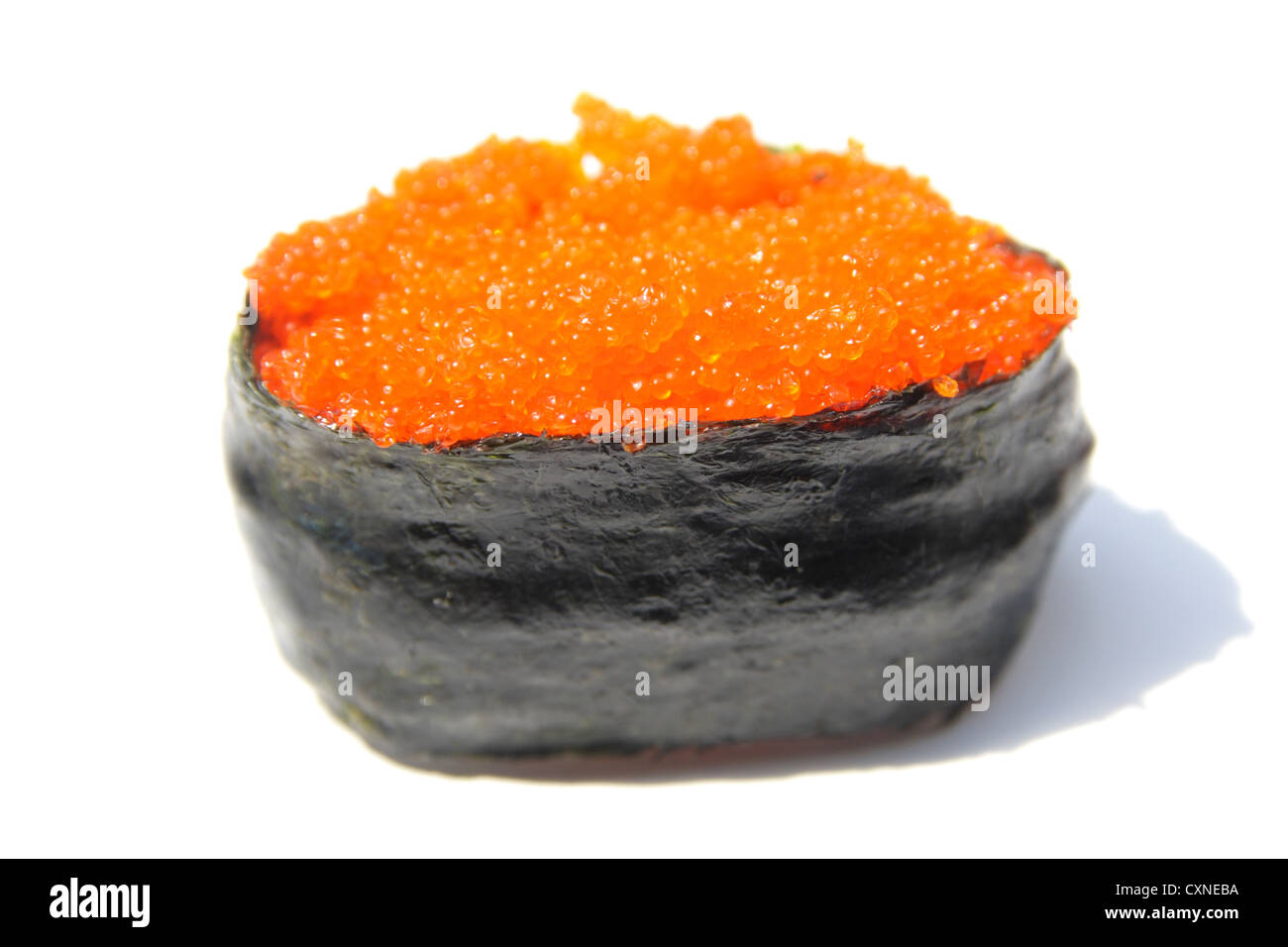 Tobiko Sushi , flying fish eggs sushi Stock Photo - Alamy