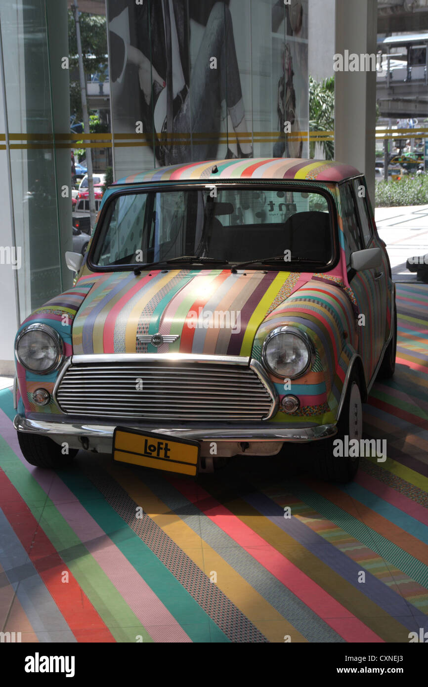 Fancy Mini car from Loft shop display at Siam Discovery shopping mall in Bangkok Stock Photo