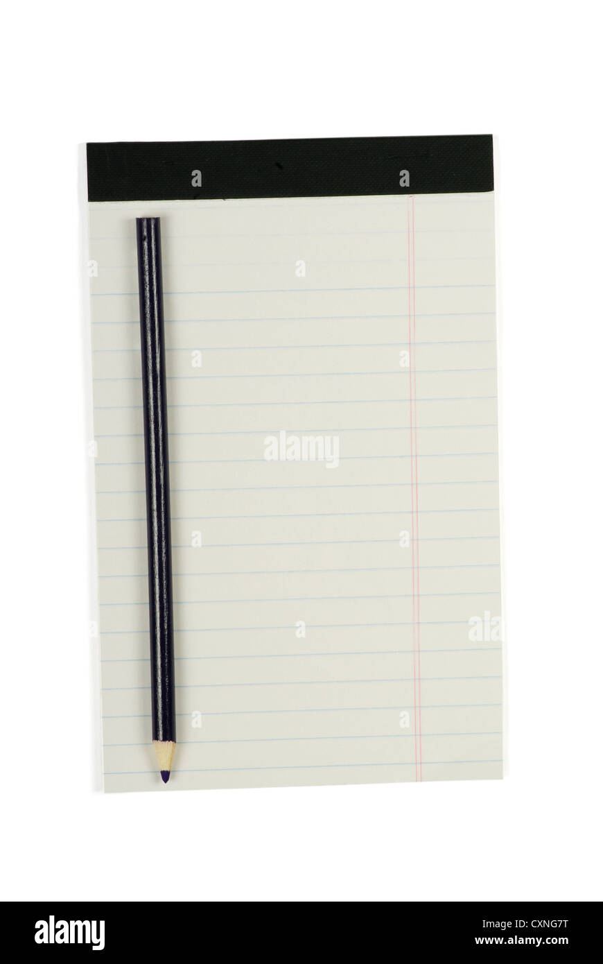 Notebook with pencil isolated on white Stock Photo Alamy