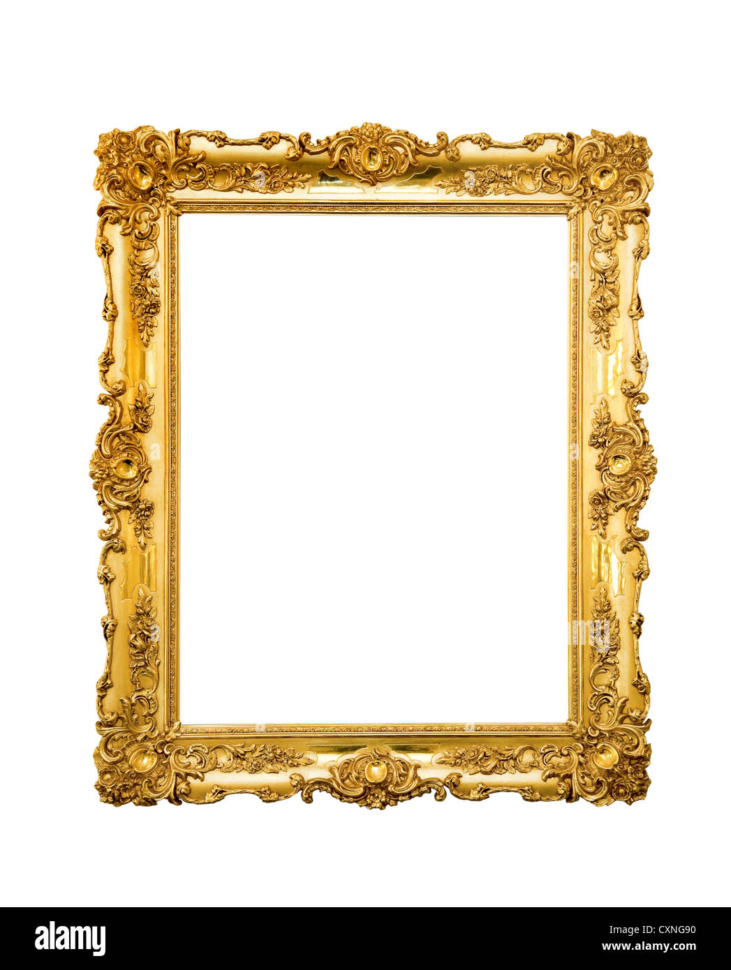 Ornate picture frame hanging on a wall Stock Photo Alamy
