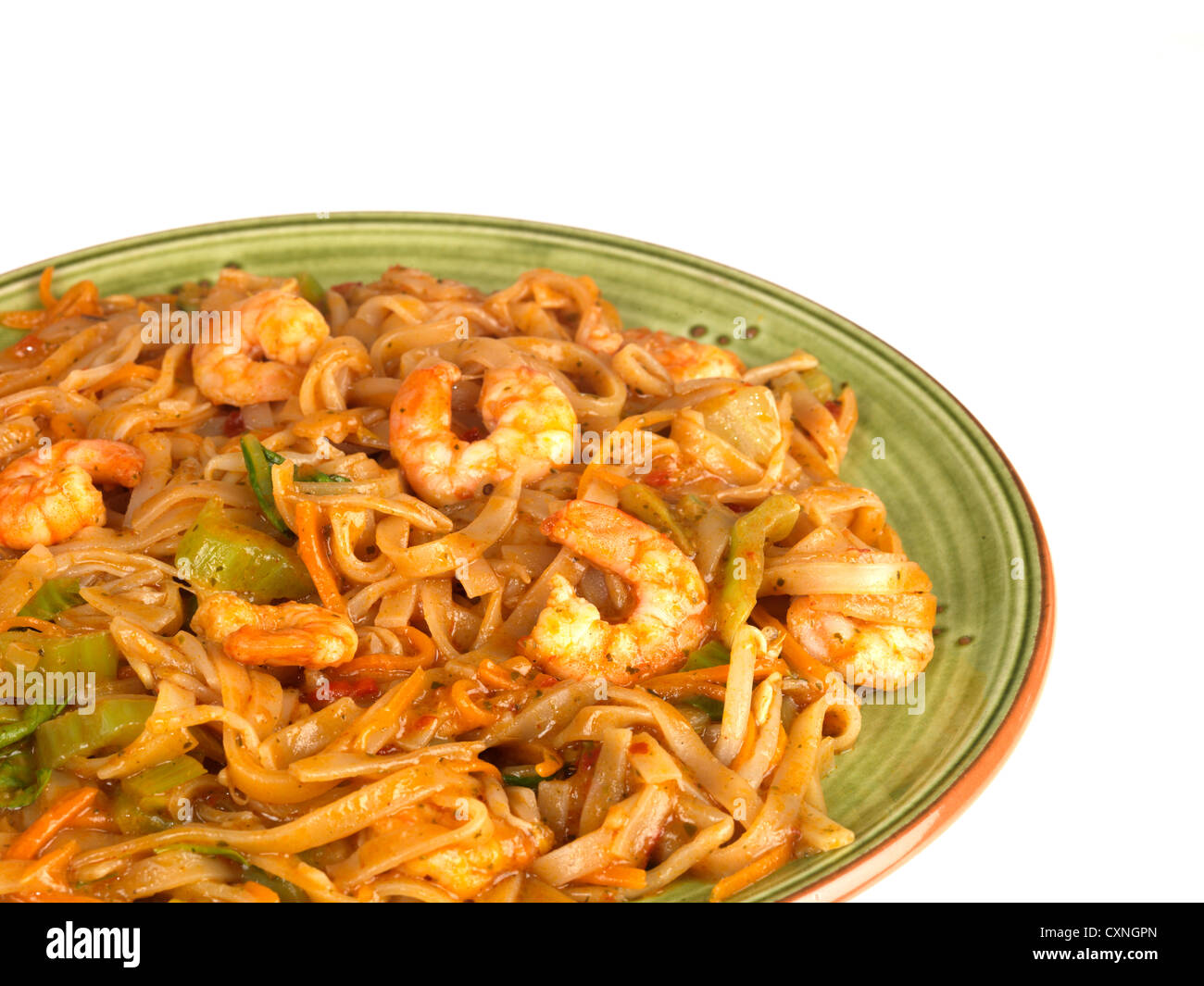 Spicy King Prawn and Noodles Stock Photo Alamy