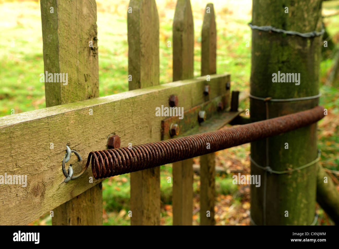 Spring Loaded Gate Stock Photo Alamy