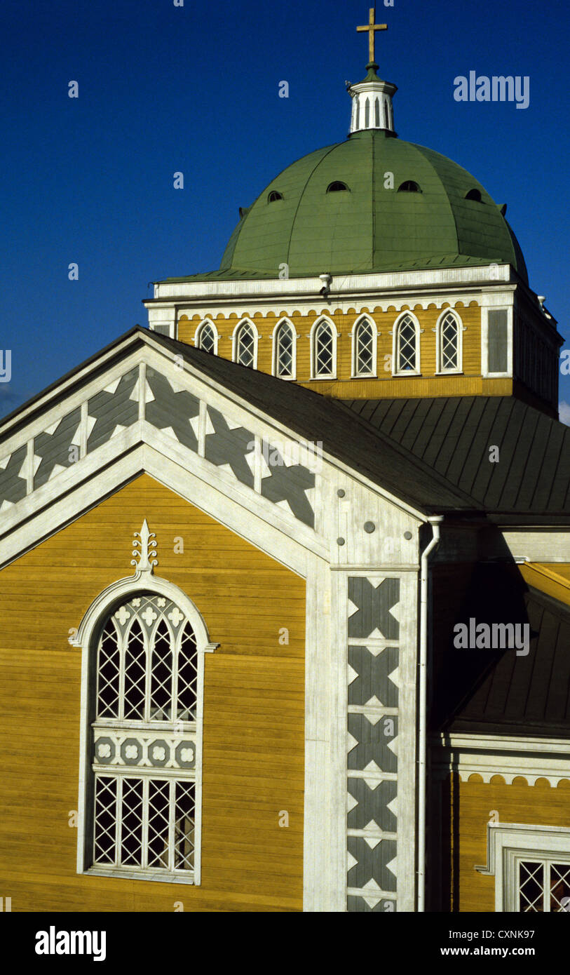Architectural detail of the Kerimaki Church in Kerimaki, Finland Stock Photo