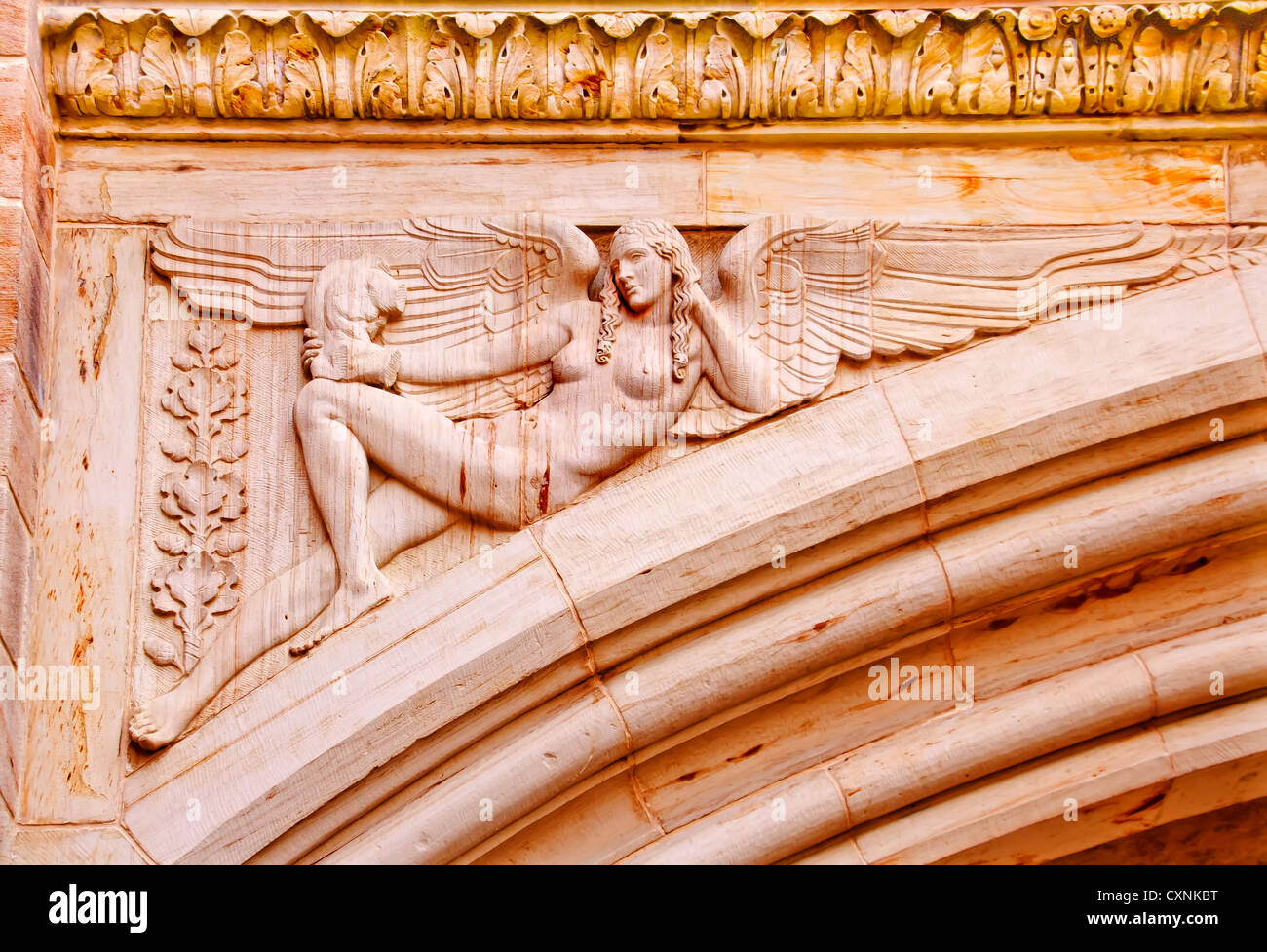 Victorian Angel Decoration Stone Arch Yale University Art Building New Haven Connecticut Stock Photo