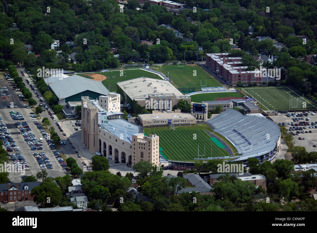 aerial photograph Ryan Field, Evanston, Illinois Stock Photo
