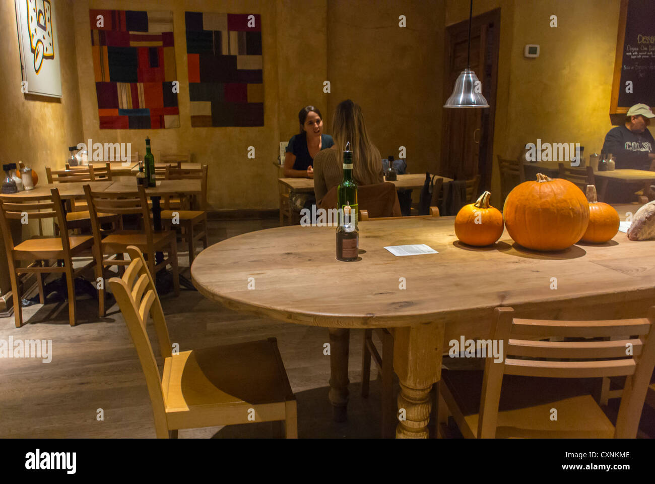 New York City, NY, USA, View Empty Table inside French Bakery Shop