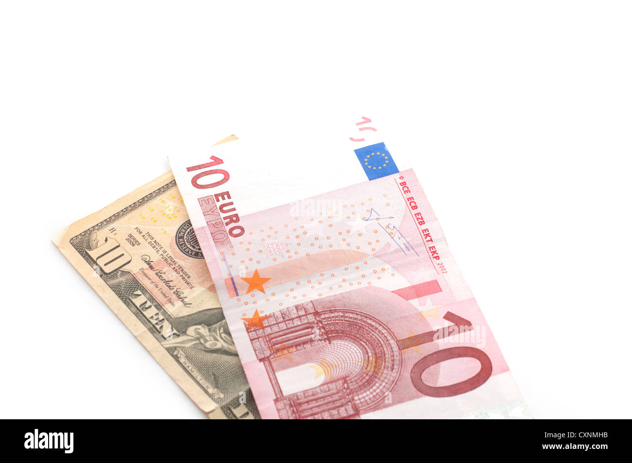Dolar vs euro Stock Photo
