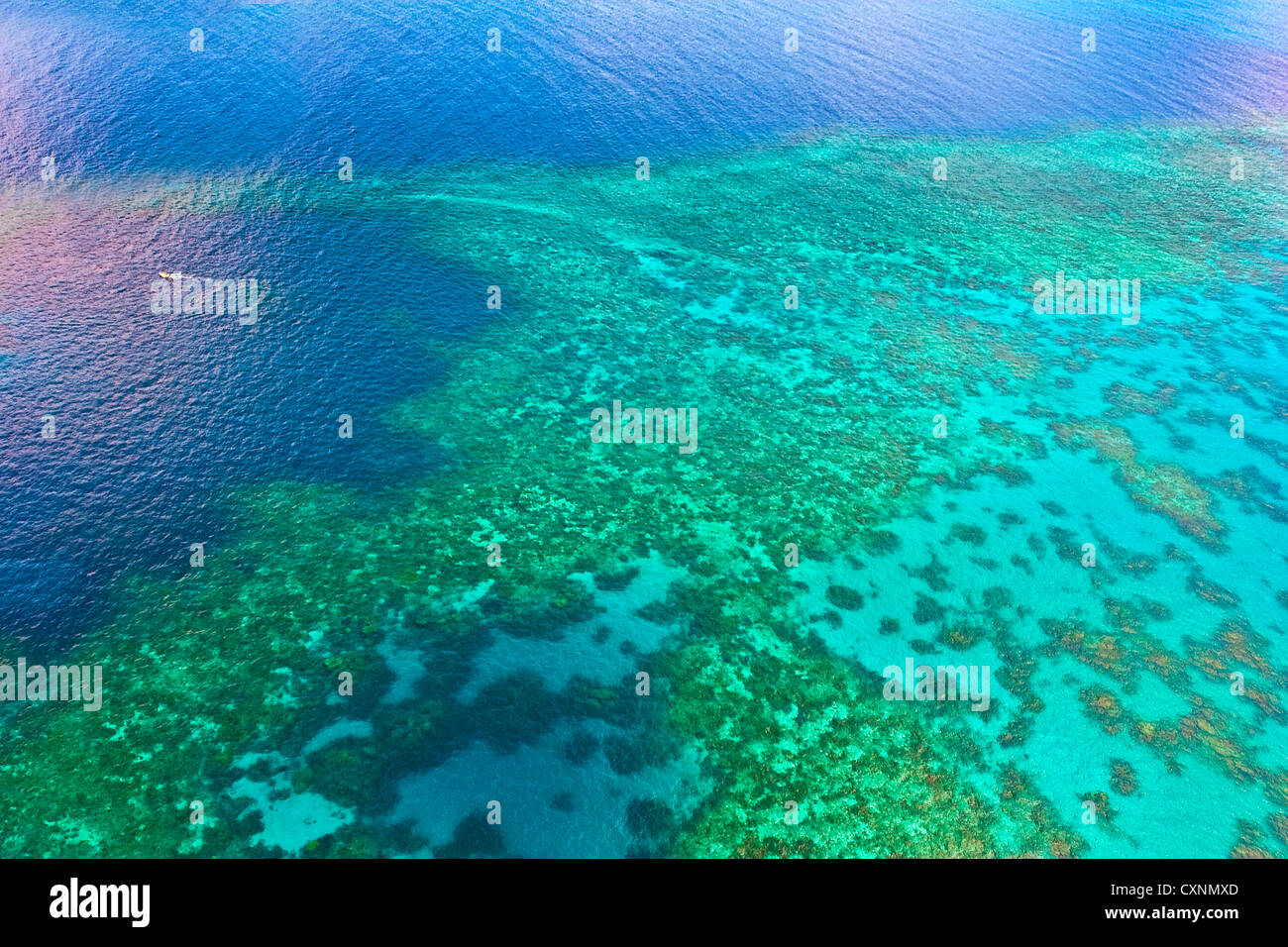 Aerial view of the Great Barrier Reef, Queensland, Australia Stock Photo