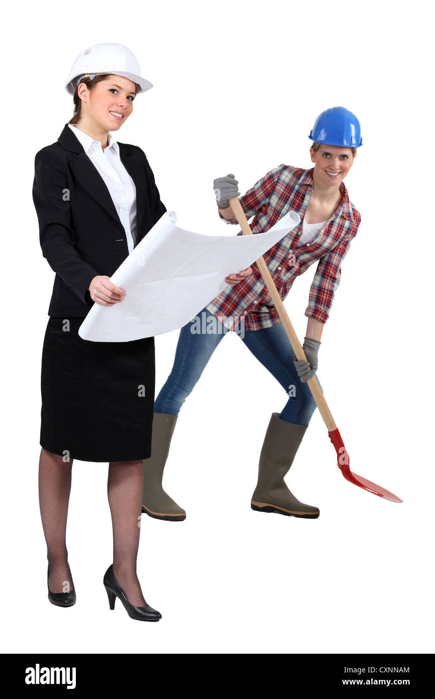 businesswoman and craftswoman posing together Stock Photo - Alamy