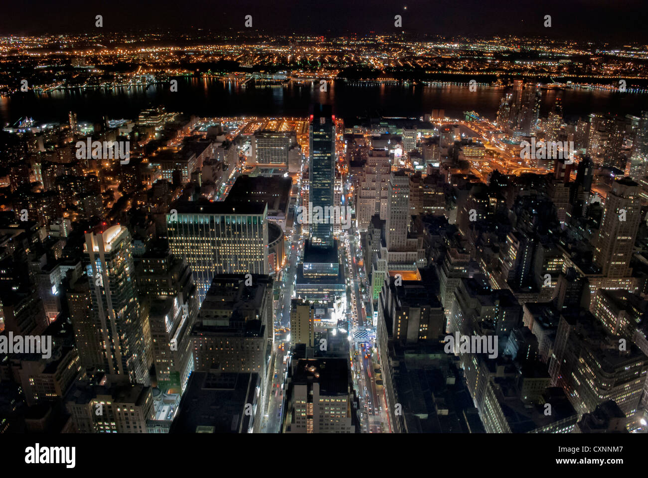 Night View of New York skyscrapers Stock Photo - Alamy