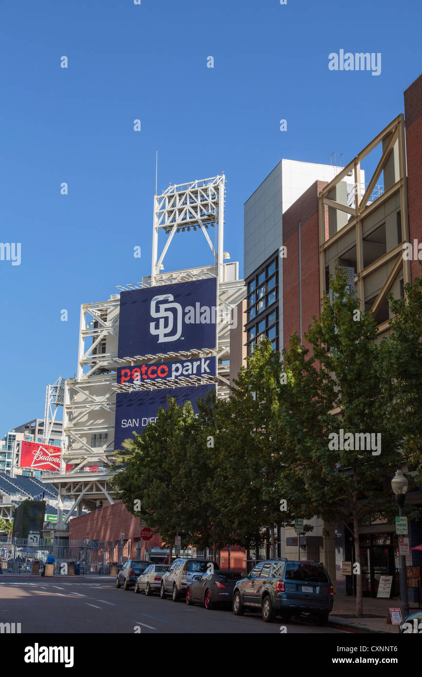 Petco Park, Home of the San Diego Padres, in the Gaslamp District of downtown San Diego, CA Stock Photo