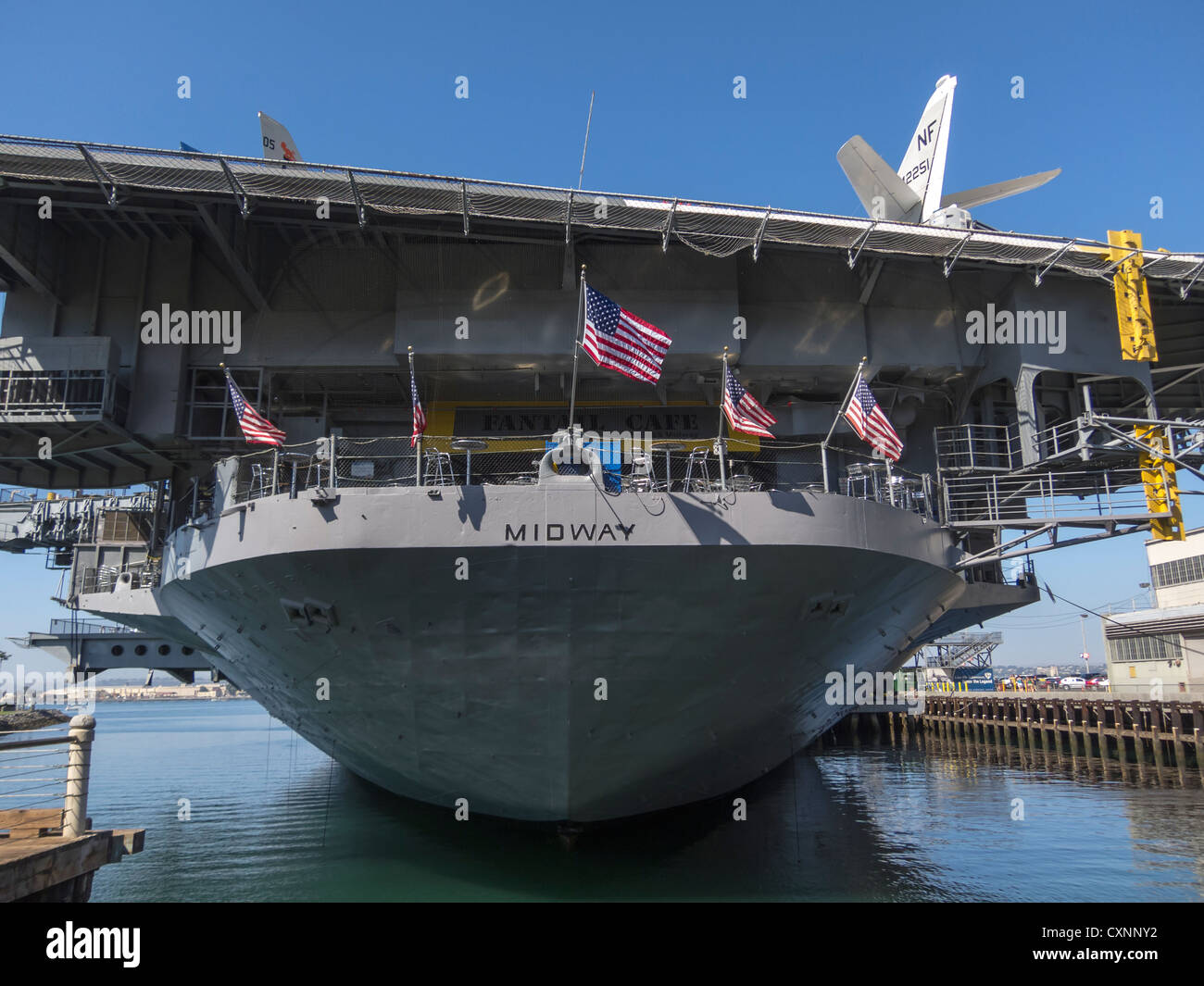 Aircraft Carrier USS Midway, on the San Diego Waterfront, San Diego CA Stock Photo