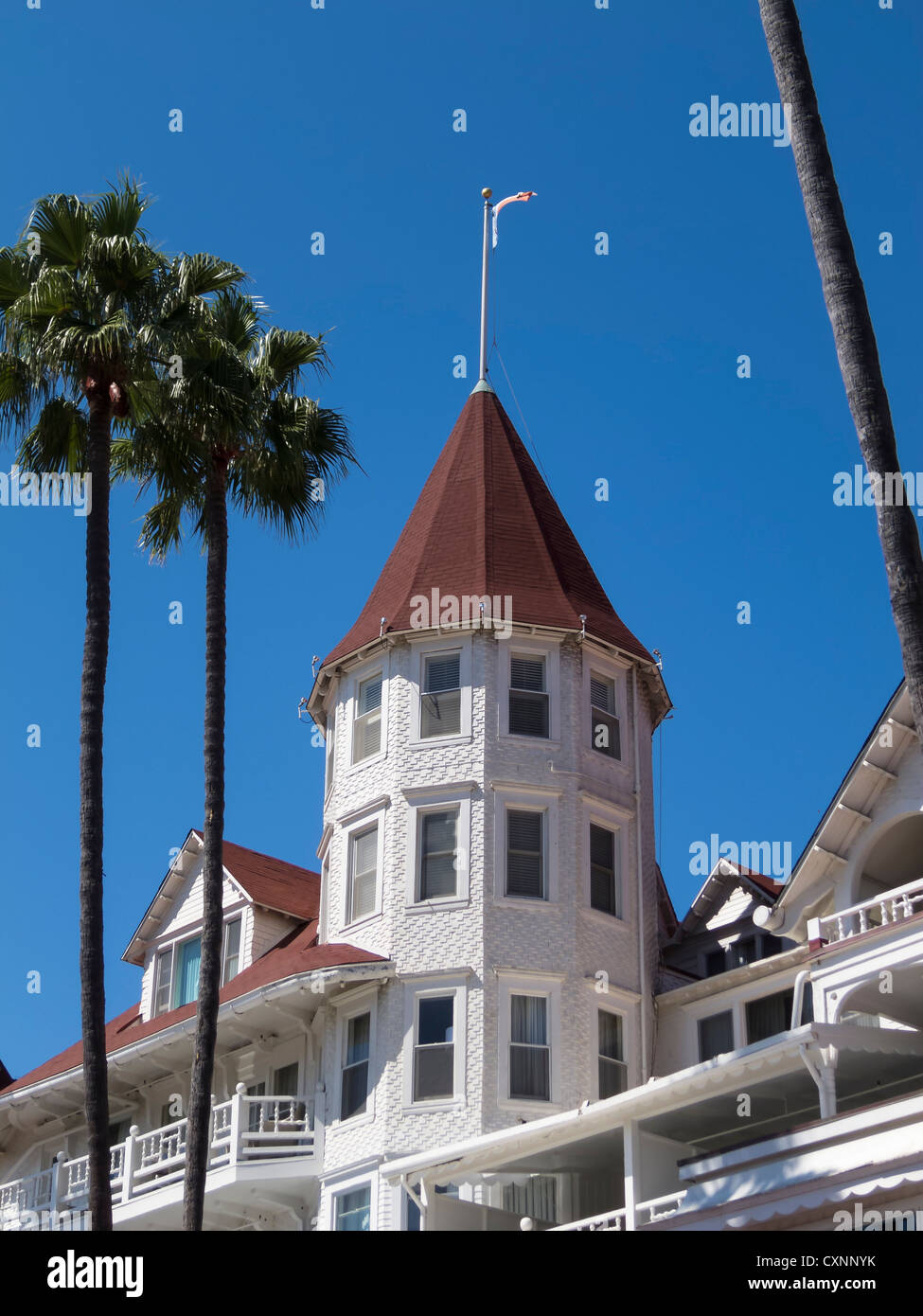 Del Coranado Hotel, Coranado Island, San Diego CA Stock Photo