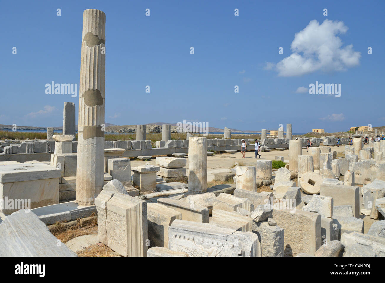 Sanctuary of Apollo, House of Cleopatra, Archaeological site of Delos, Delos, Cyclades, South Aegean Region, Greece Stock Photo