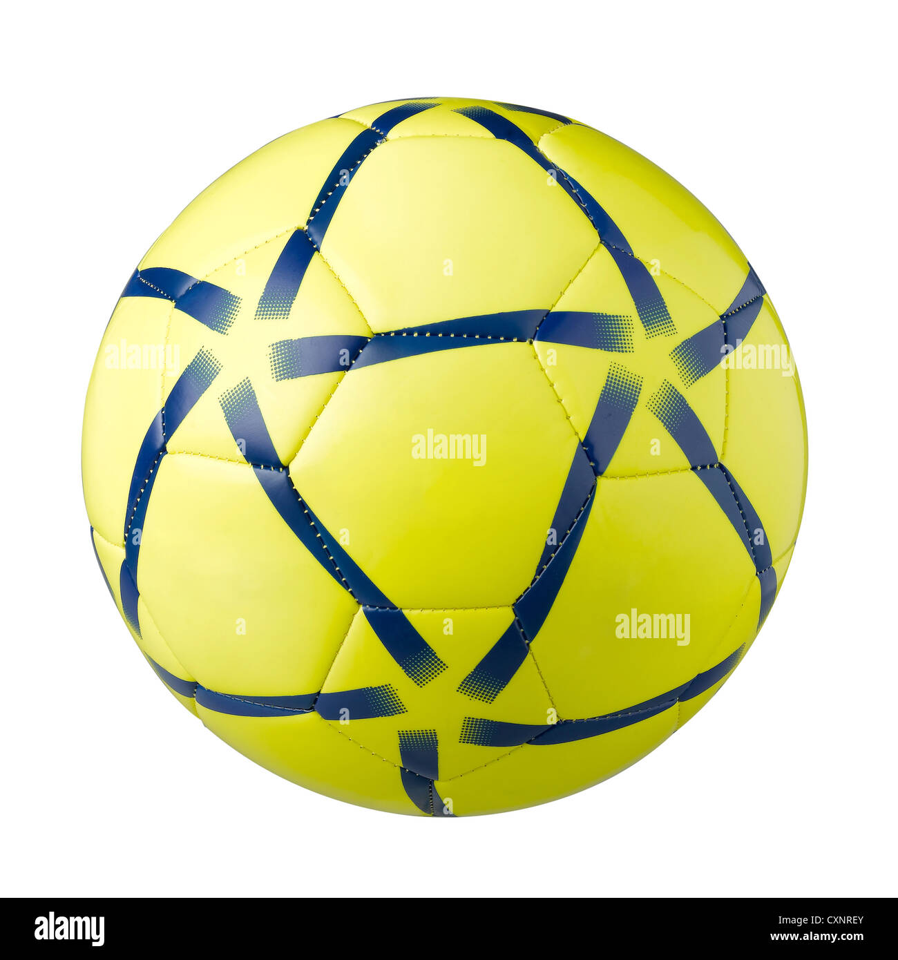 Yellow football a sporting goods isolated on white background Stock