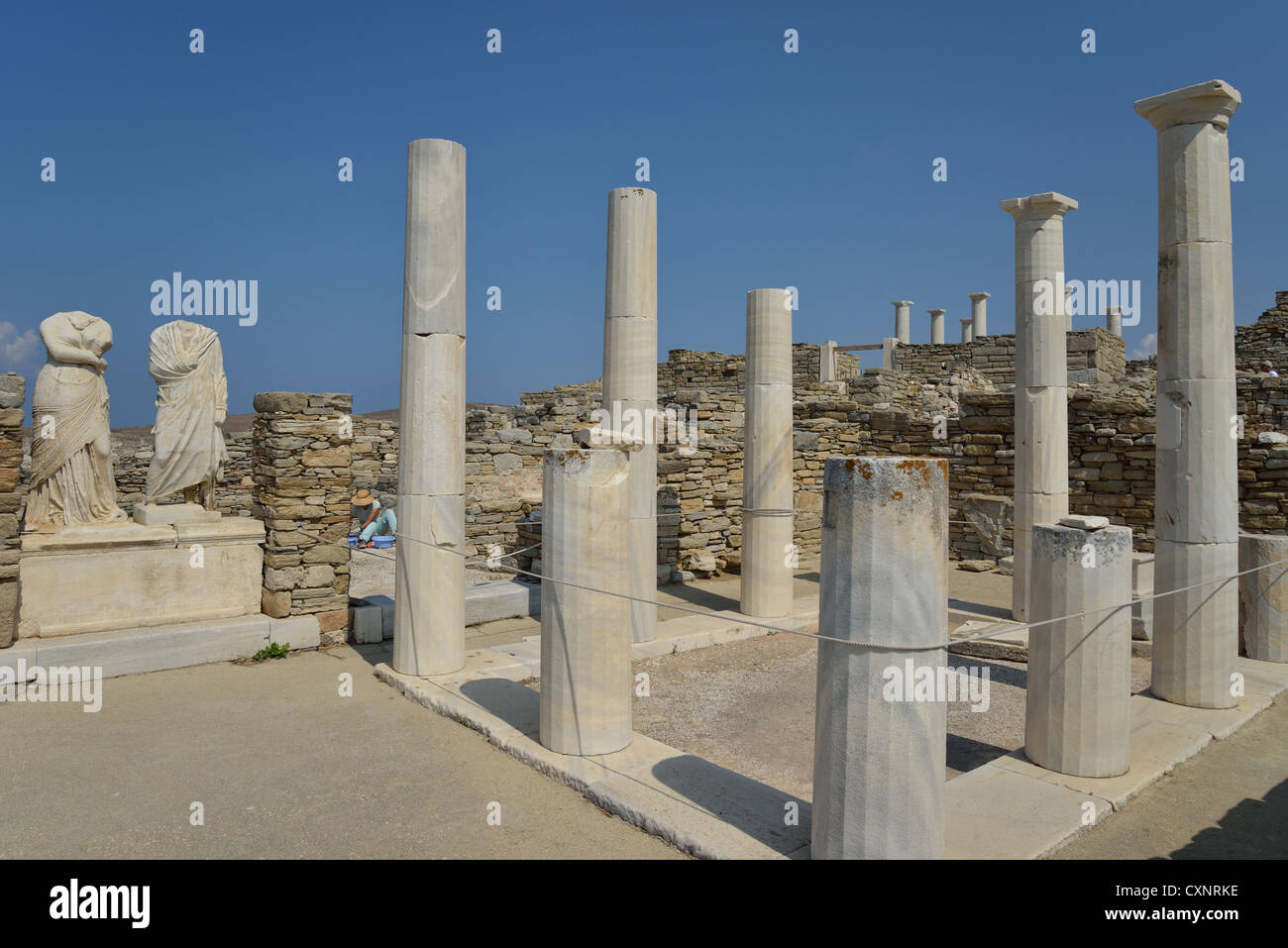 House of Cleopatra, Archaeological site of Delos, Delos, Cyclades, South Aegean Region, Greece Stock Photo