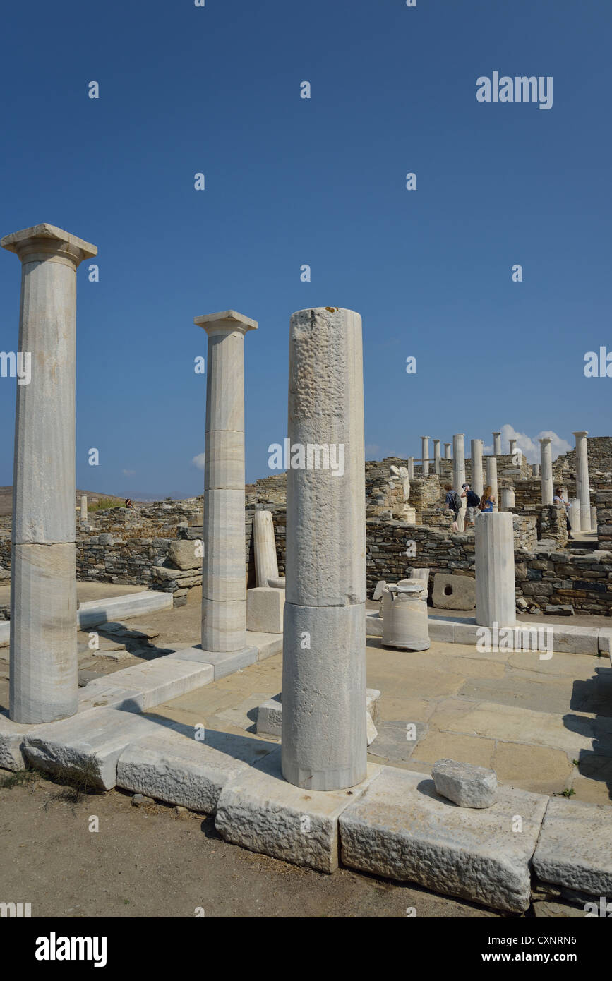 House of Cleopatra, Archaeological site of Delos, Delos, Cyclades, South Aegean Region, Greece Stock Photo