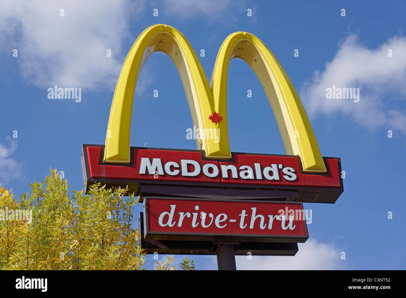 McDonald's Sign, Drive-Thru, Canada Stock Photo
