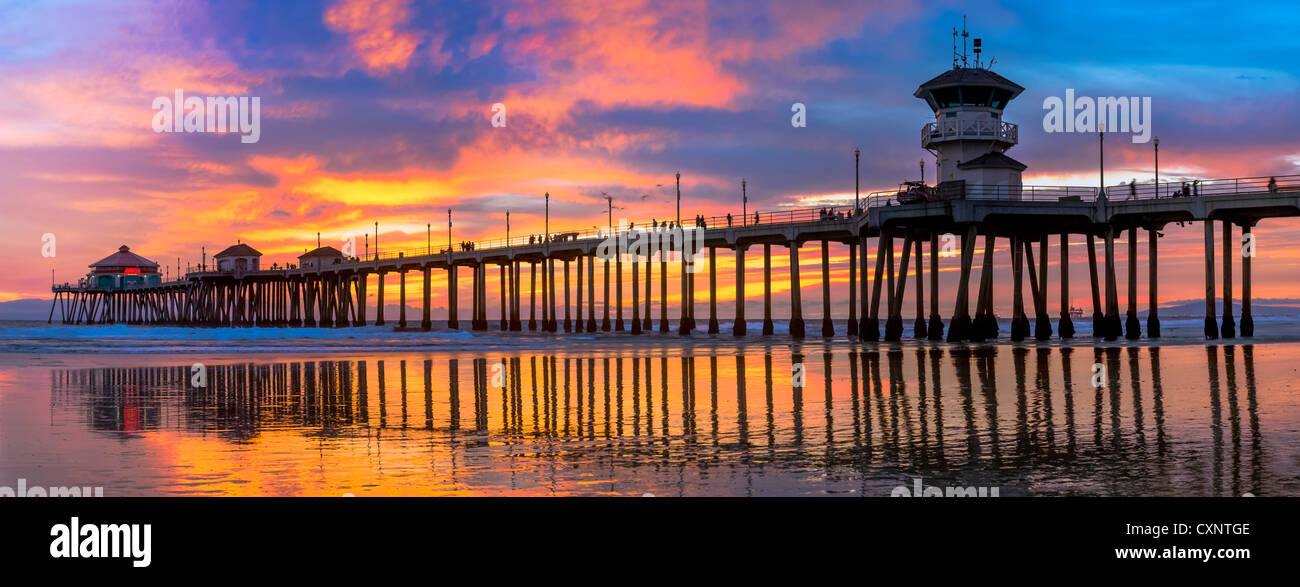 Huntington Beach Pier, California, USA Stock Photo