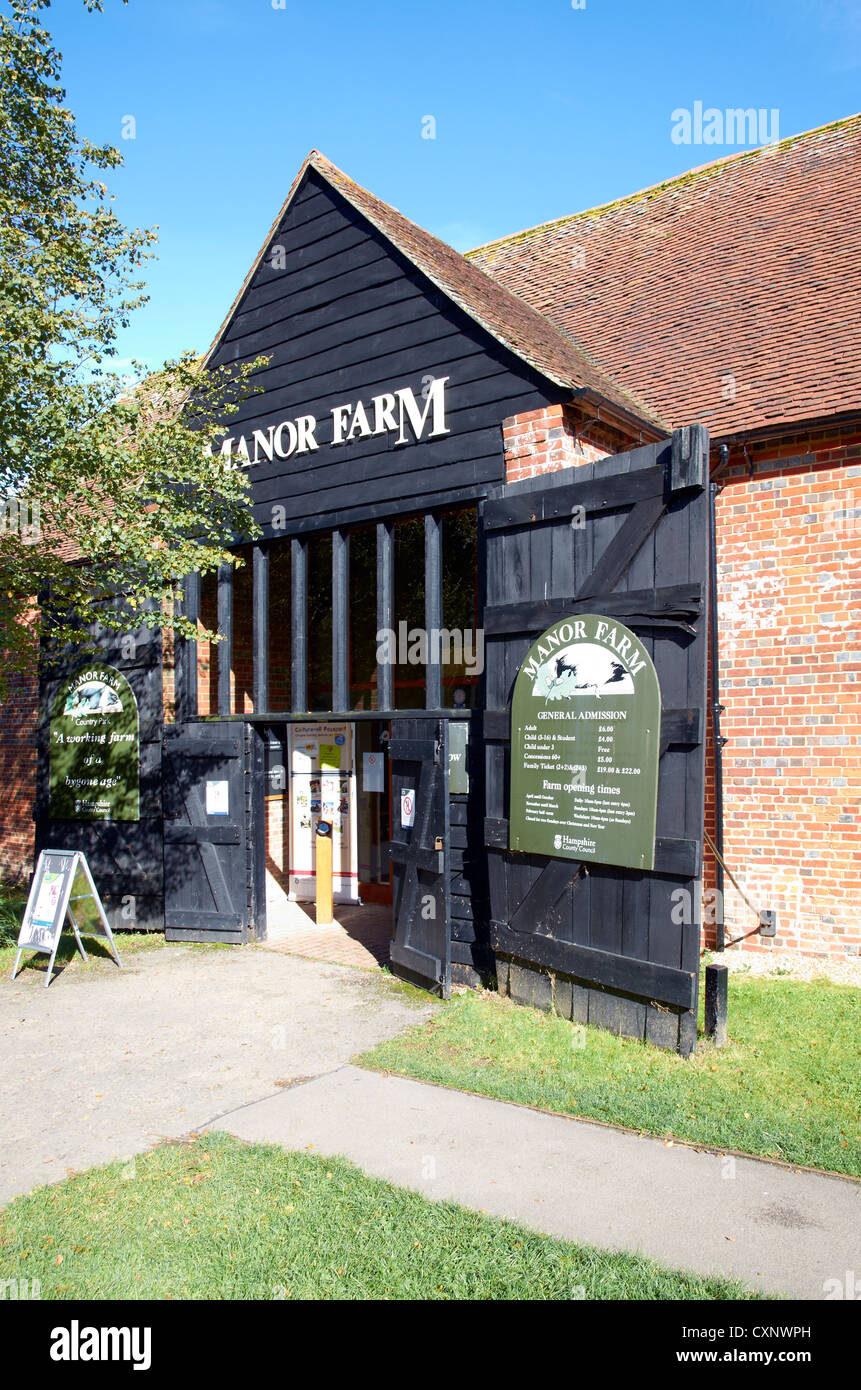 Entrance to Manor Farm Museum, part of Manor Farm Country Park near Botley, Hampshire Stock