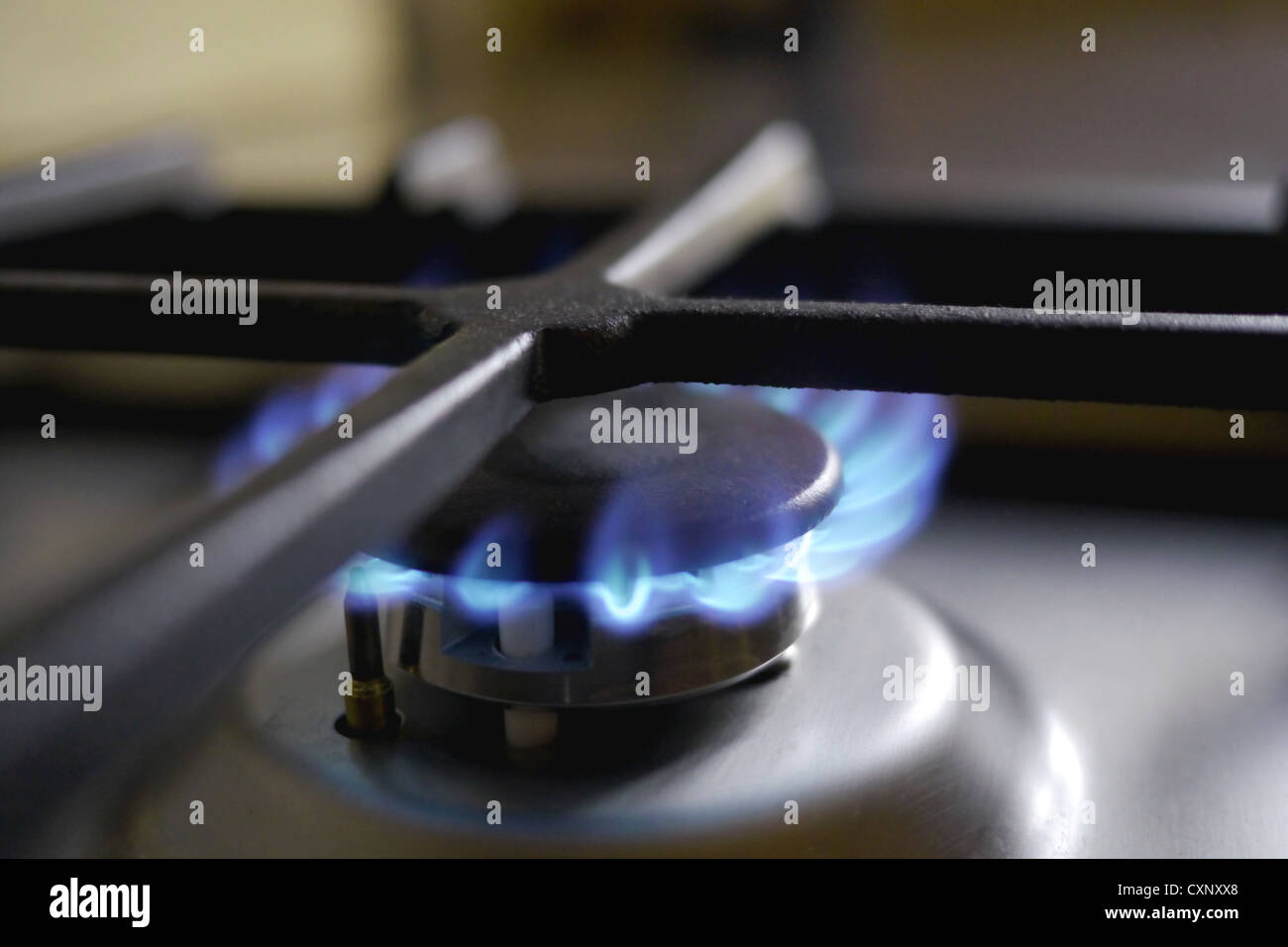 gas ring on a stove Stock Photo Alamy