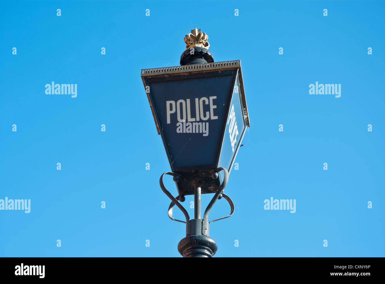 Old Police lamp in Penrith, Cumbria Stock Photo