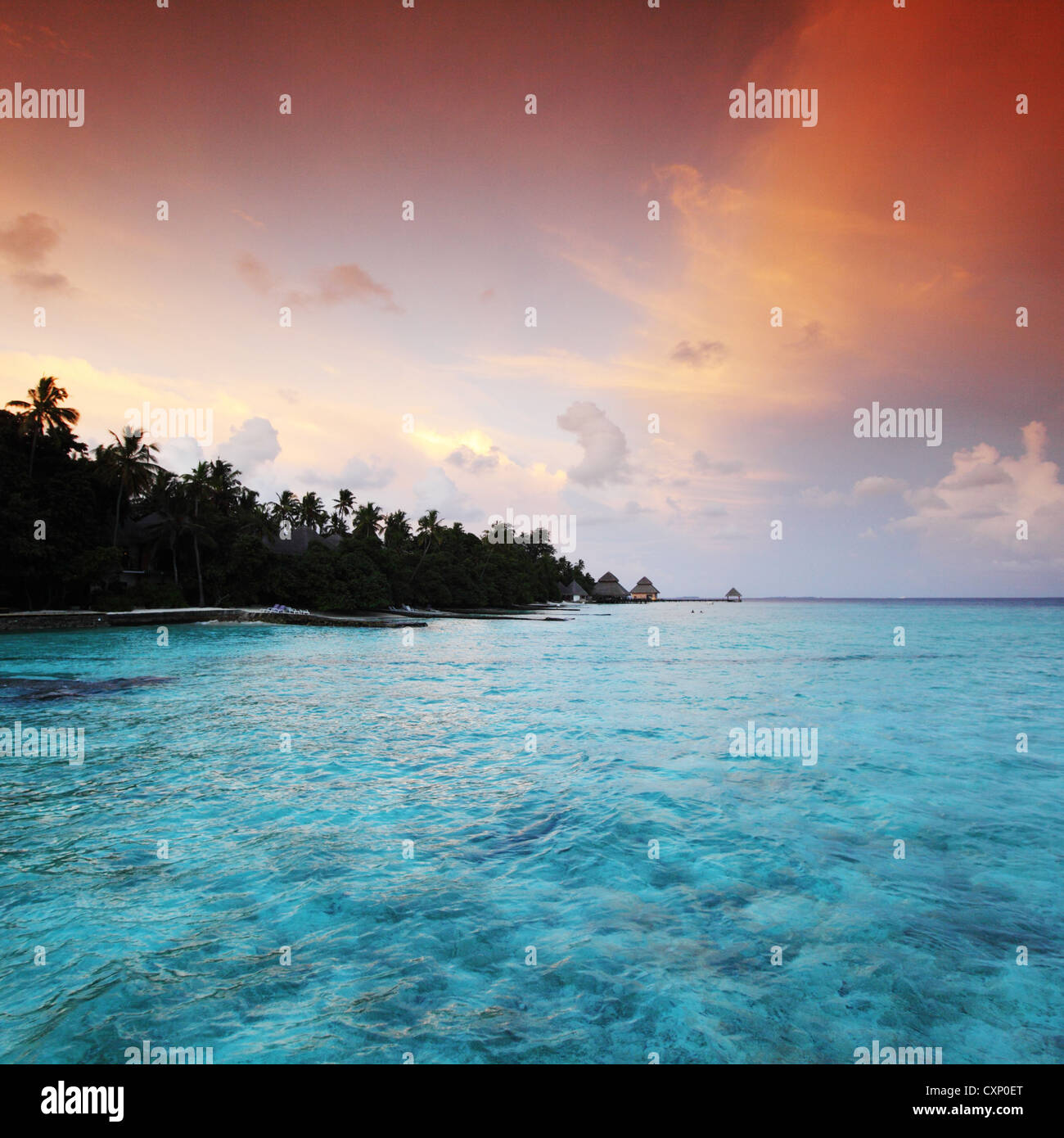 sunset on the sea beach Stock Photo - Alamy