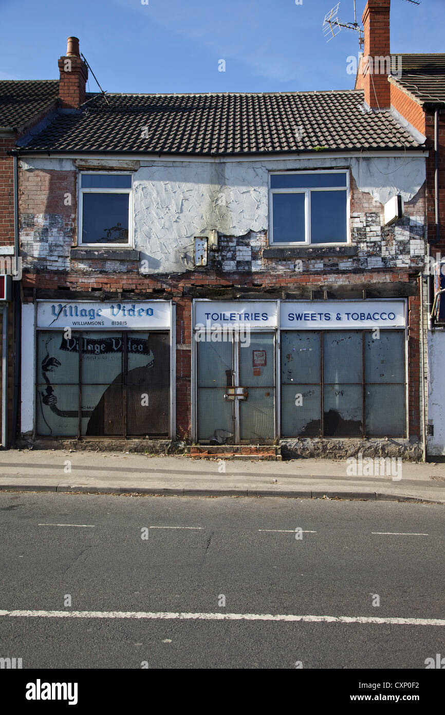 A derelict shop unit in the mining village of Maltby South Yrkshire