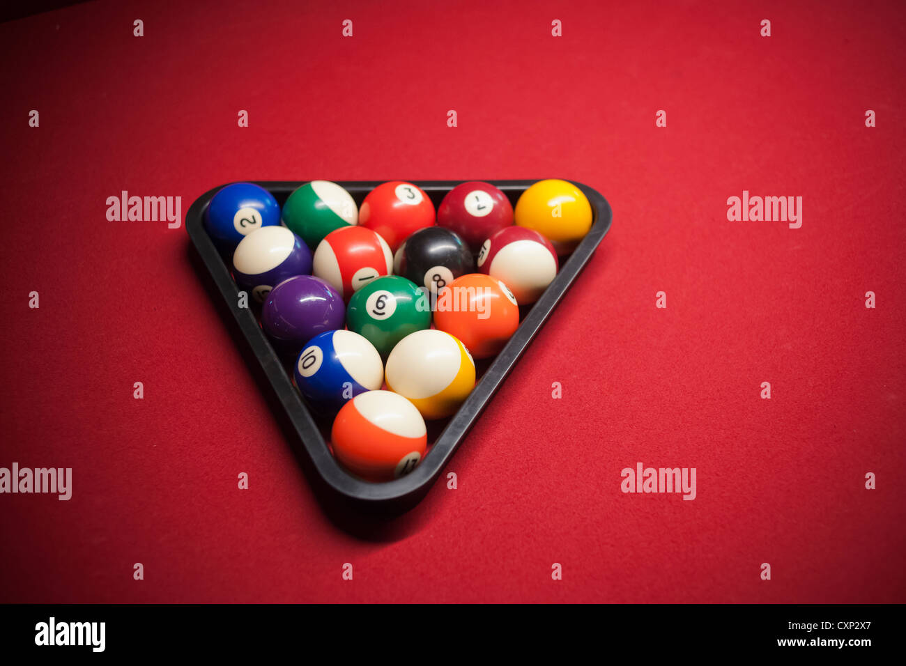 Billiard balls on a billiard table in New York on Saturday, October 6
