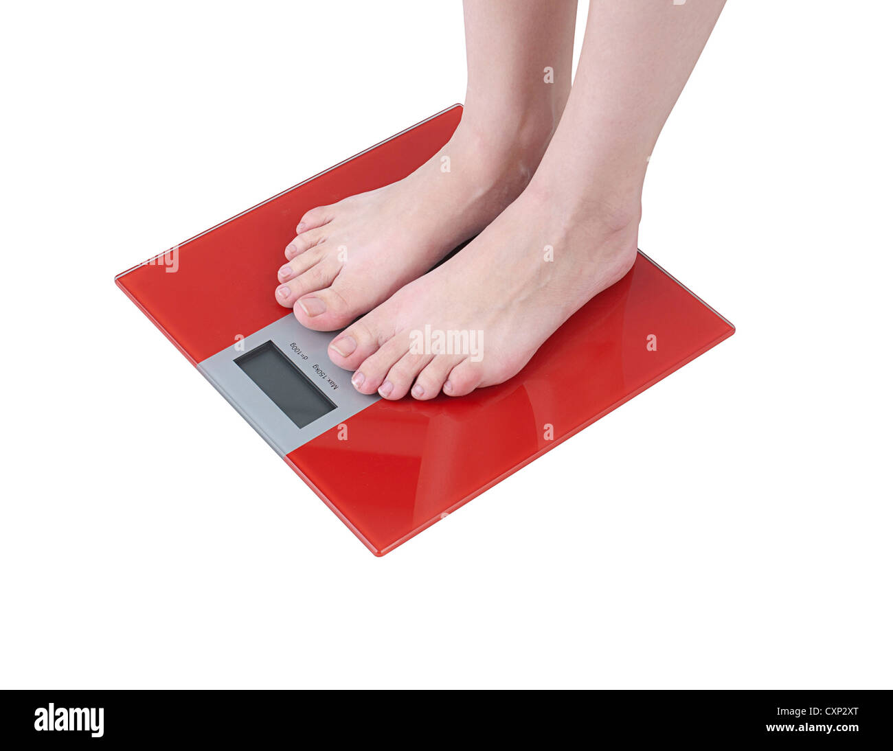 Digital slim weight floor scale isolated on white Stock Photo Alamy