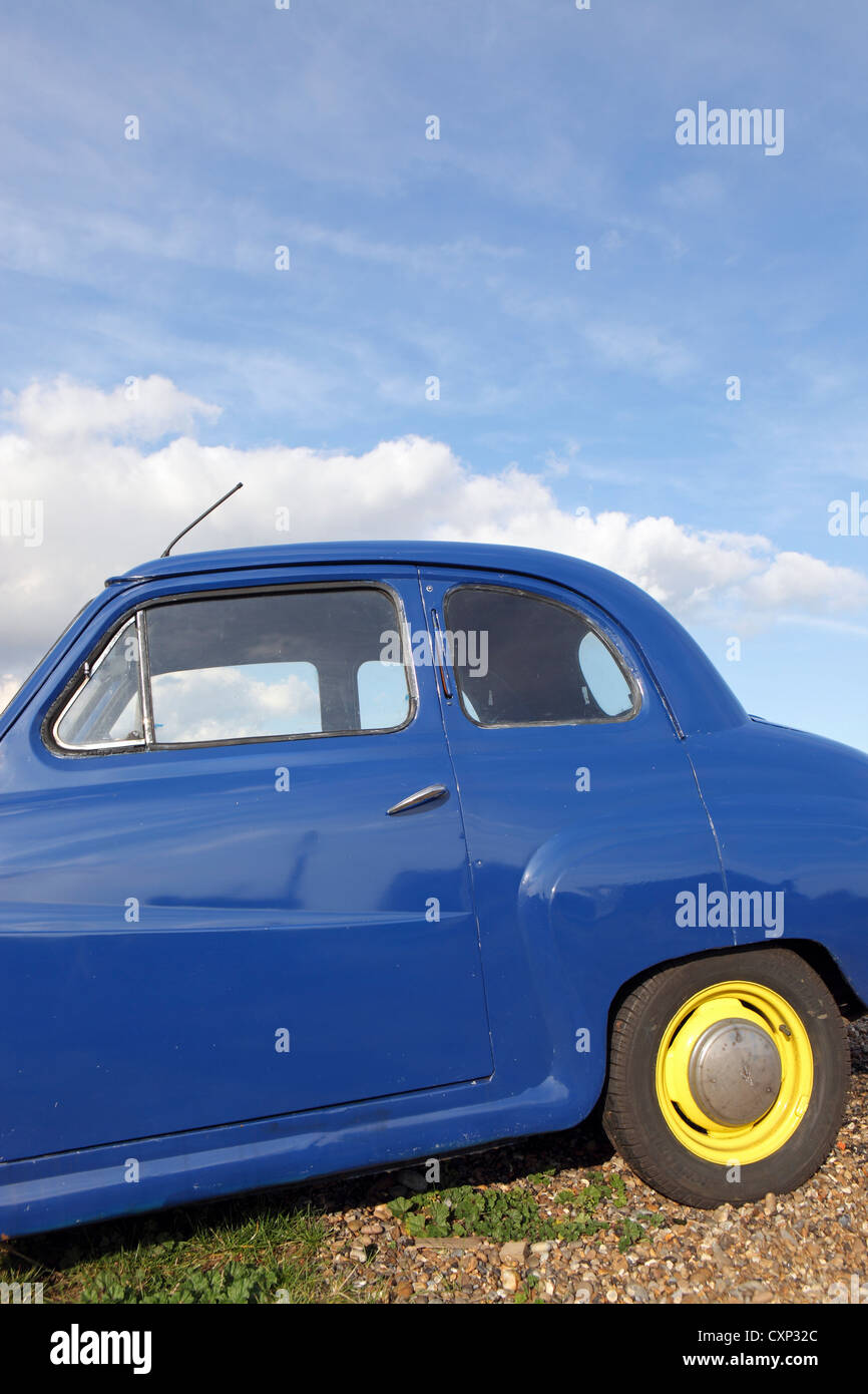 Blue Austin A30, British classic car, Suffolk, UK Stock Photo