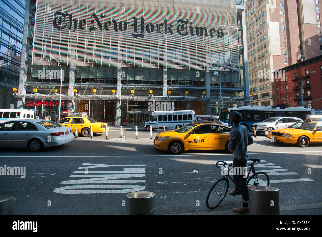 The offices of the the New York Times in Midtown in New York on Friday, October 5, 2012. (© Richard B. Levine) Stock Photo