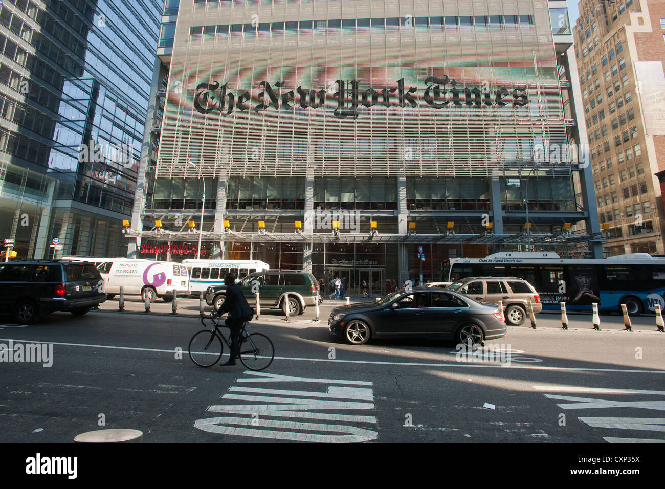 The offices of the the New York Times in Midtown in New York on Friday, October 5, 2012. (© Richard B. Levine) Stock Photo