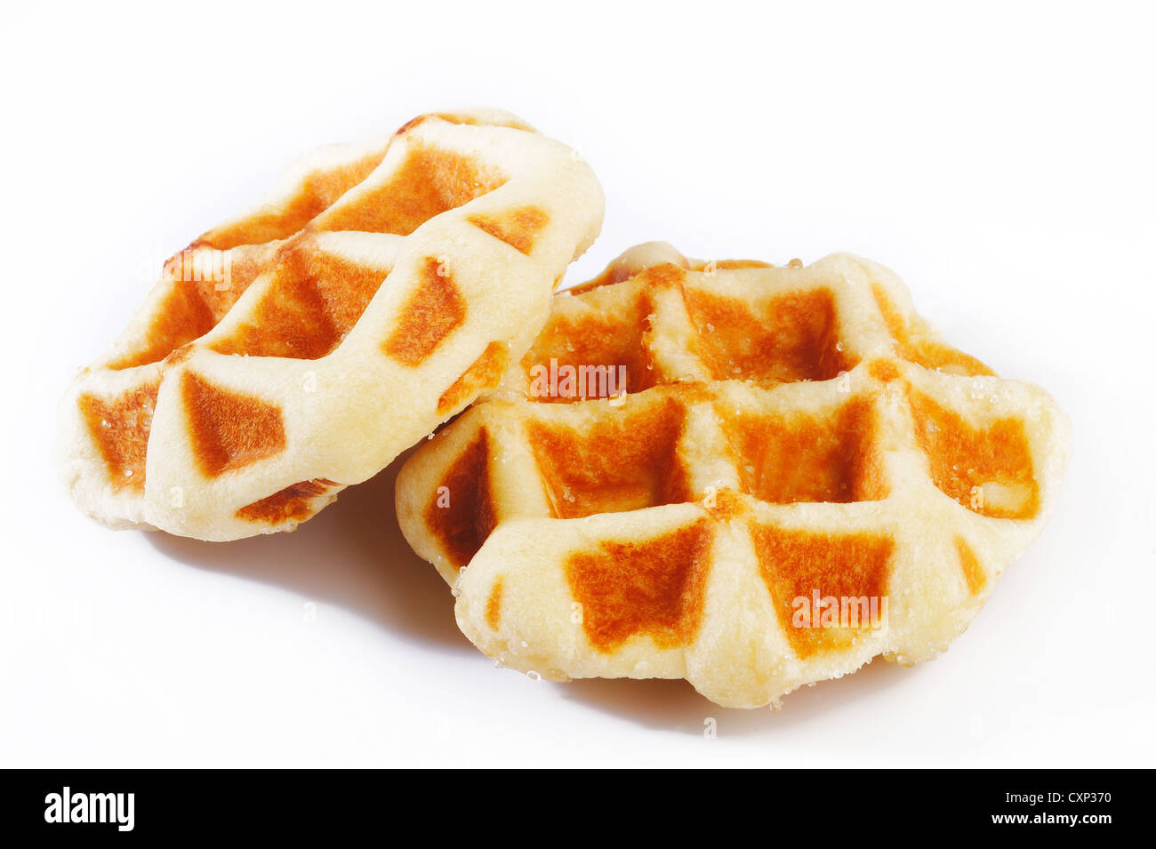 sweet waffles on white background Stock Photo