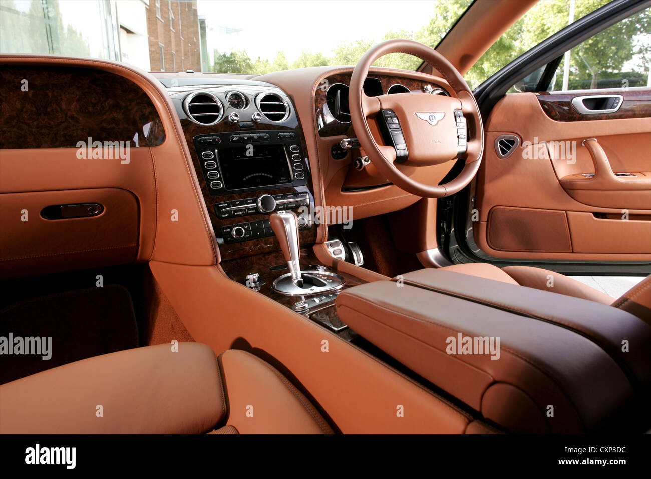 Front interior of Bentley Continental Flying Spur Stock Photo