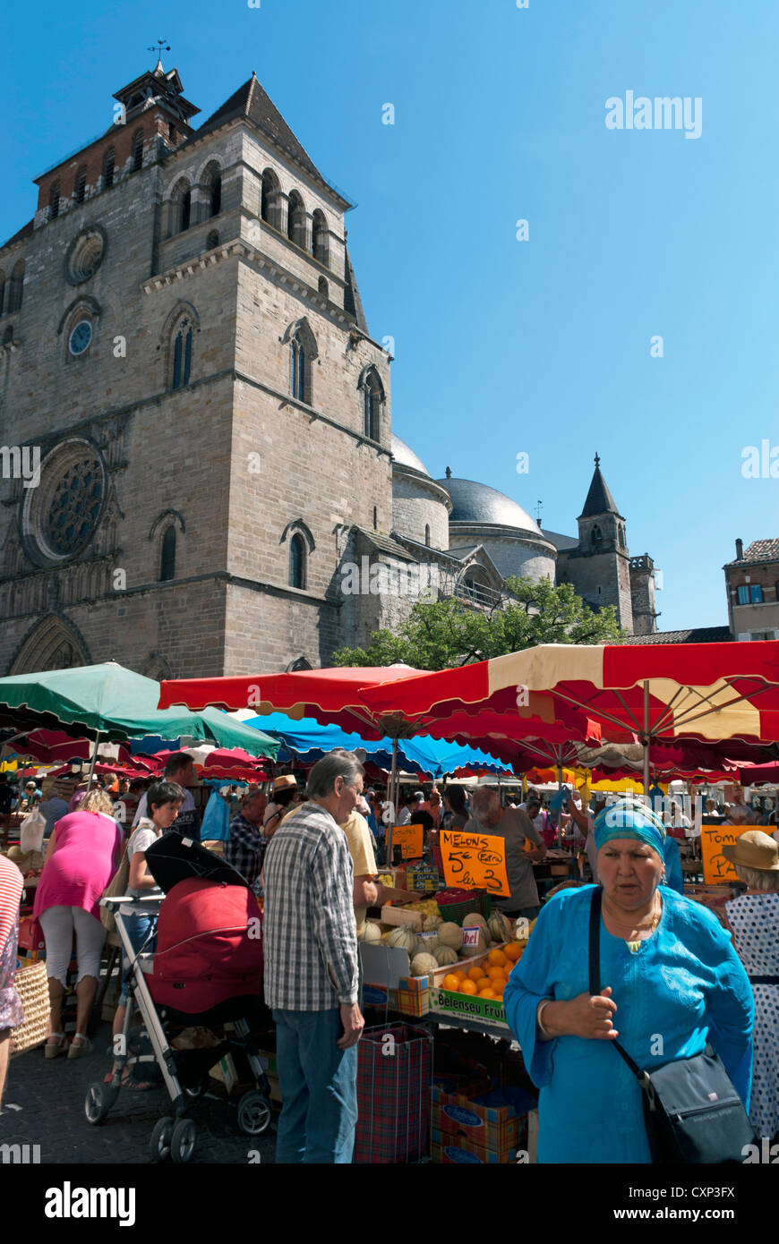 The market in Cahors, France Stock Photo Alamy